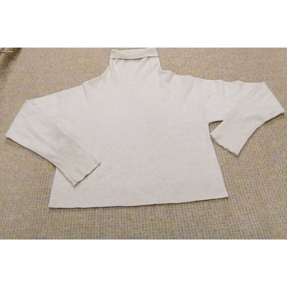 Sablyn womens 100% cashmere sweater beige cream  small cropped mockneck - Picture 1 of 7